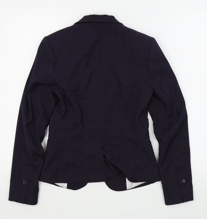 Back view of H&M women’s black polka dot jacket blazer, size UK 6