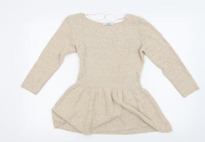 Front view of Asda George women’s beige basic t-shirt, size UK 10