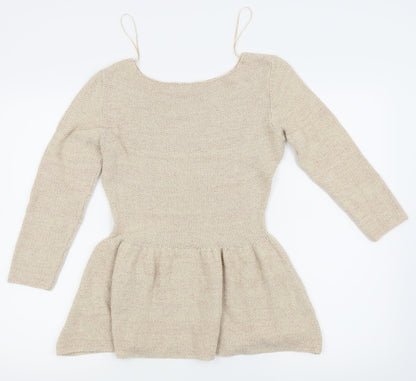 Back view of Asda George women’s beige basic t-shirt, size UK 10