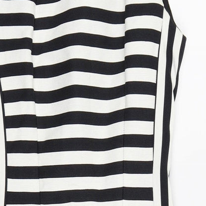Preloved NEXT Womens White Striped  Fit & Flare  Size 6 - Detail