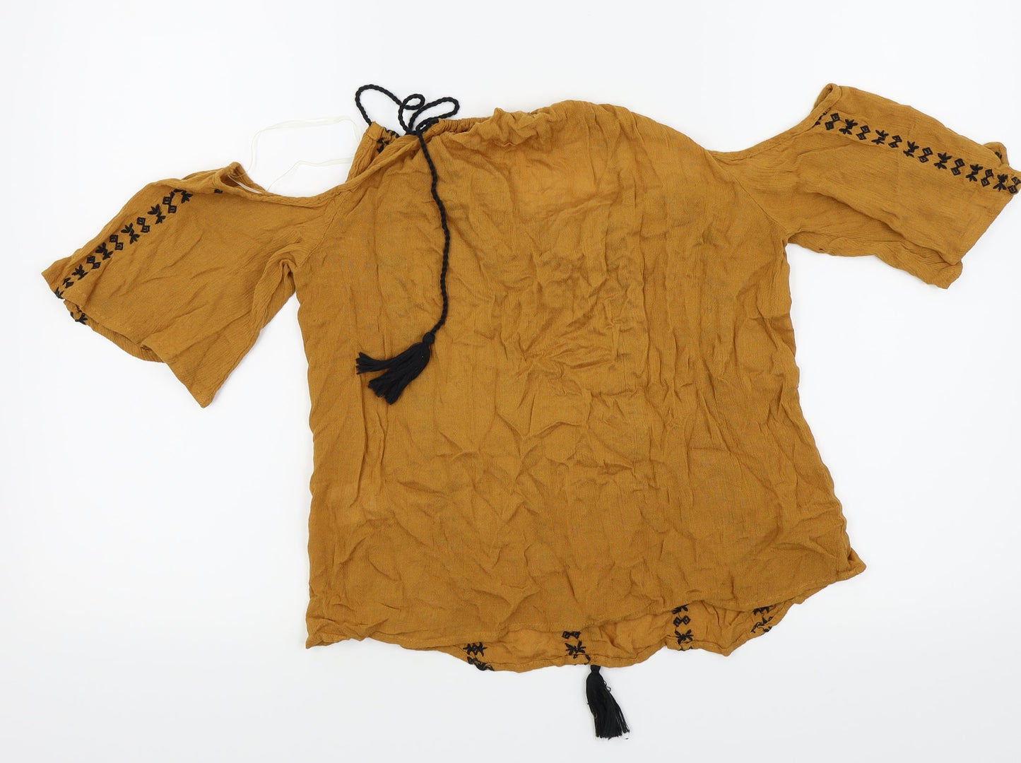 Select Womens Yellow   Basic T-Shirt Size 8