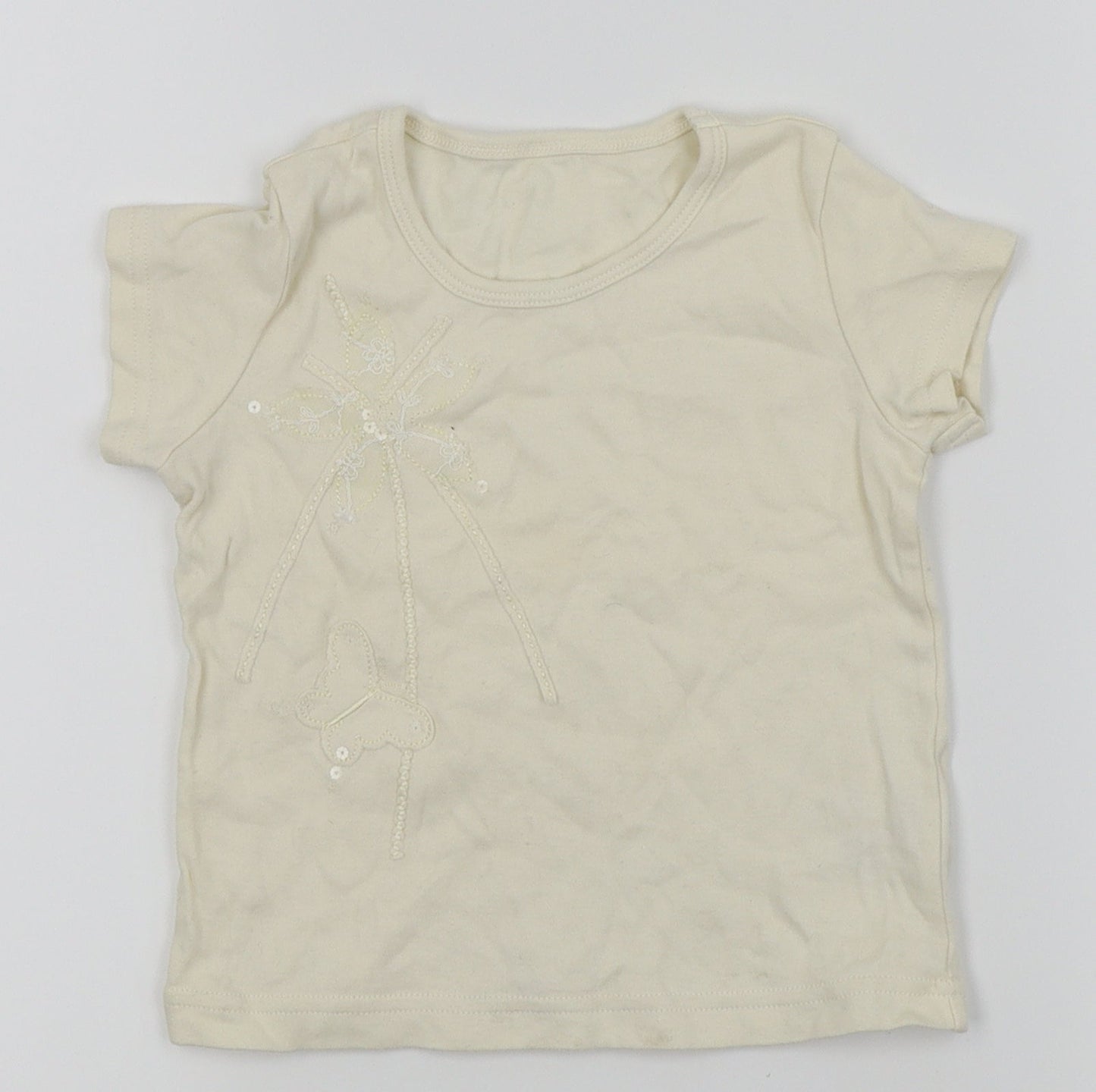M&S Girls White   Basic T-Shirt Size 6 Years