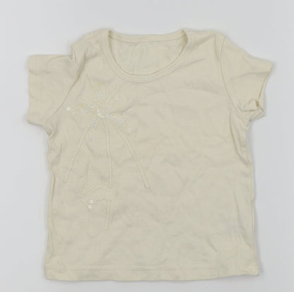 Additional front view of Marks & Spencer girls’ white basic t-shirt, size 6, years