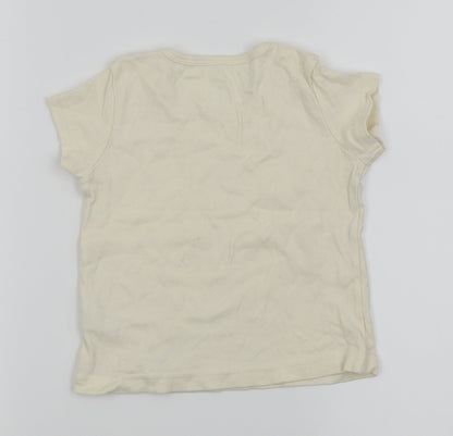 Back view of Marks & Spencer girls’ white basic t-shirt, size 6, years