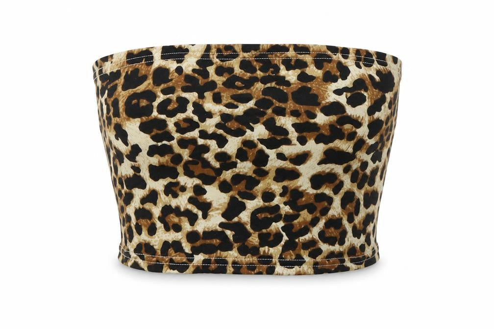 SHEIN Womens Brown Animal Print  Basic T-Shirt Size 6  - Tube top