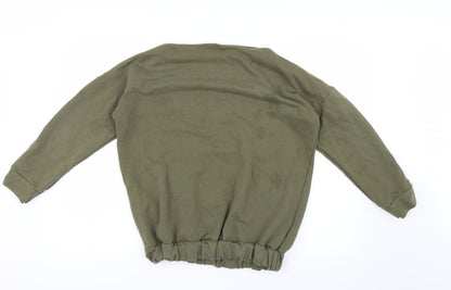 Back view of Boohoo women’s green knit jumper, size S