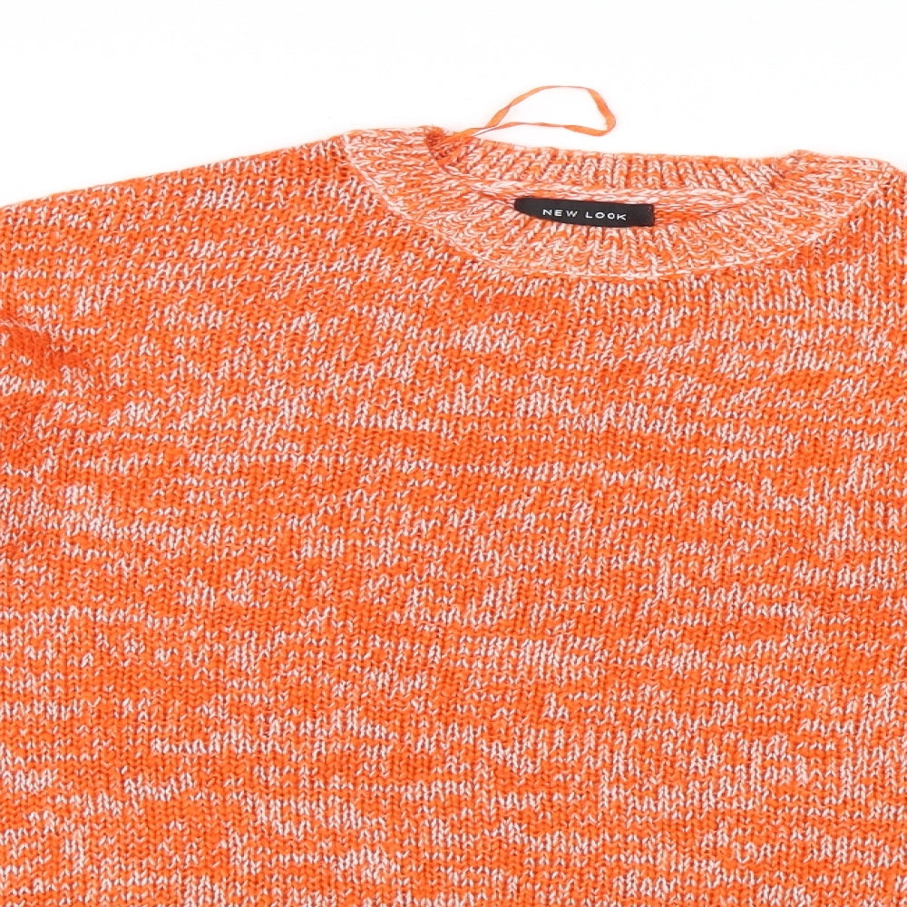 New Look Womens Orange  Knit Pullover Jumper Size S