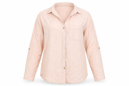 Front view of Dorothy Perkins women’s pink basic button-up, size UK 8