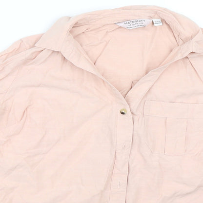 Close-up detail of Dorothy Perkins women’s pink basic button-up, size UK 8