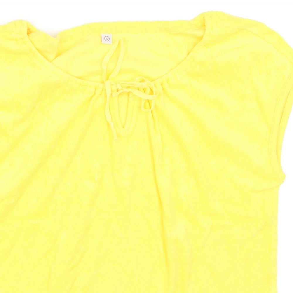 Preworn Womens Yellow   Basic T-Shirt Size 12