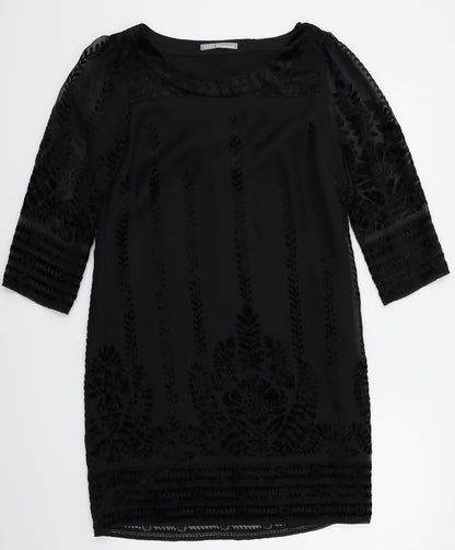 Marks & Spencer Womens Black Floral  Fit & Flare  Size 8