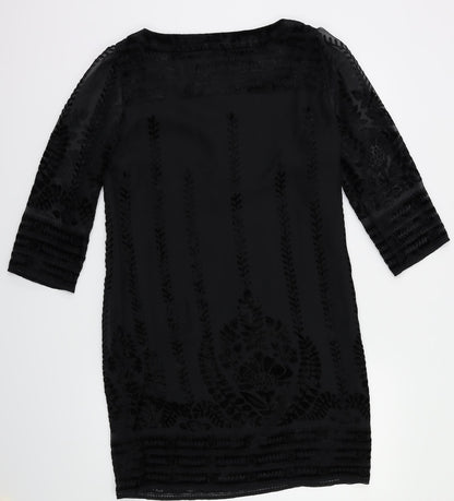 Marks & Spencer Womens Black Floral  Fit & Flare  Size 8
