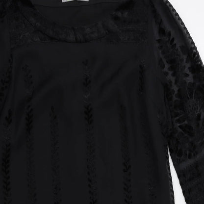Marks & Spencer Womens Black Floral  Fit & Flare  Size 8
