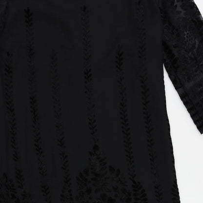 Marks & Spencer Womens Black Floral  Fit & Flare  Size 8