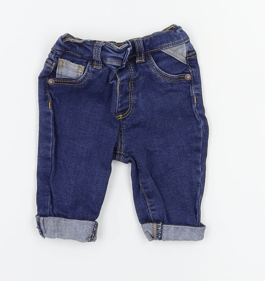 George Girls Blue   Cargo Jeans Size 0-3 Months