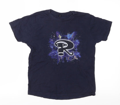 Additional front view of Continental Clothing Co boys’ blue jersey basic t-shirt, size S