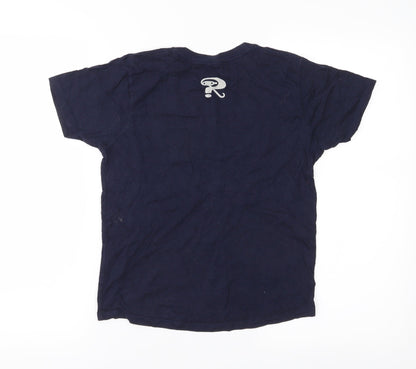 Back view of Continental Clothing Co boys’ blue jersey basic t-shirt, size S