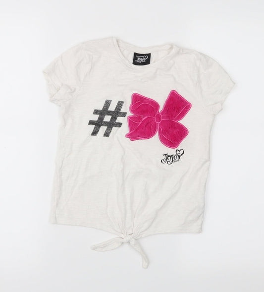 Nickelodeon Girls White  Jersey Basic T-Shirt Size 8-9 Years
