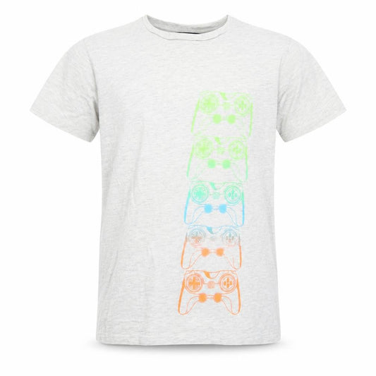 Front view of George boys’ grey jersey basic t-shirt, size 10-11, years