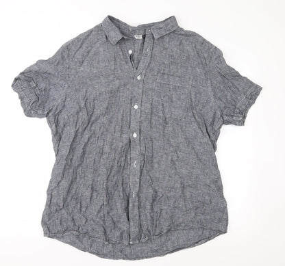 Front view of Pep&Co men’s grey button-up, size XL