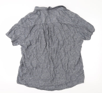 Back view of Pep&Co men’s grey button-up, size XL