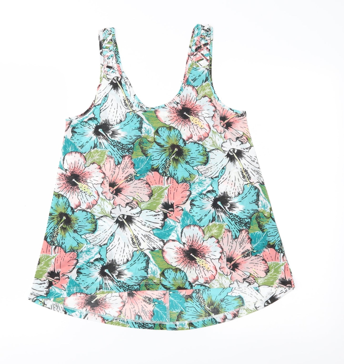 H&M Womens Green Floral  Basic Tank Size XS