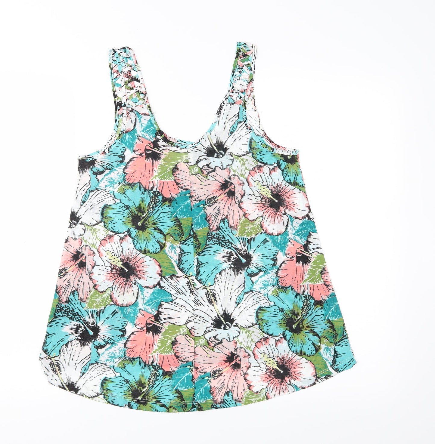 H&M Womens Green Floral  Basic Tank Size XS