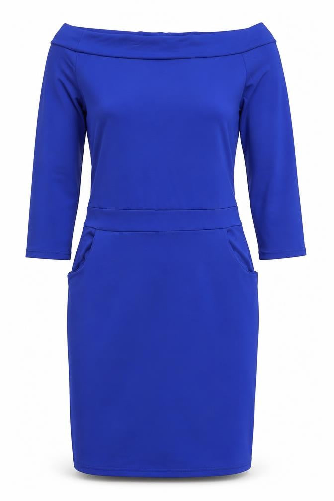 Preworn Womens Blue  Jersey Sheath  Size XL