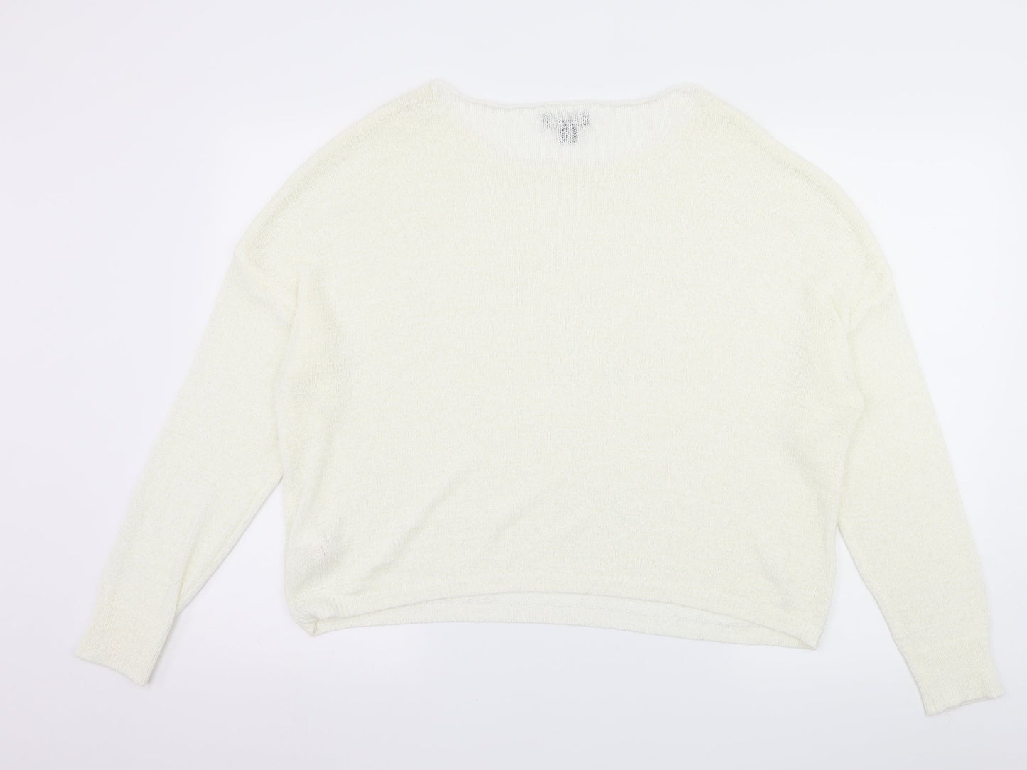 Primark Womens White  Knit Pullover Jumper Size 18