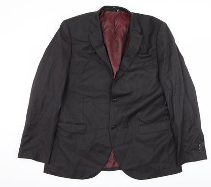 Front view of Altamoda men’s grey jacket suit jacket, size XL