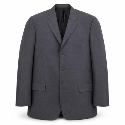 Front view of F&F men’s grey jacket suit jacket, size XL