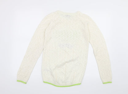 Back view of George girls’ beige jumper, size 12-13, years - face