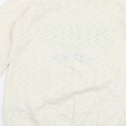 Brand and care label for George girls’ beige jumper, size 12-13, years - face