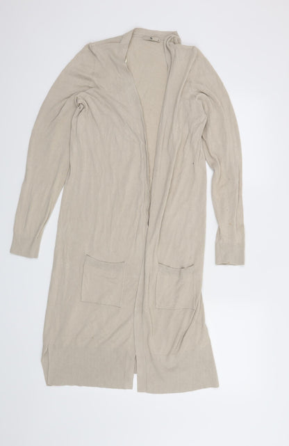 Front view of Tu women’s beige cardigan jumper, size M