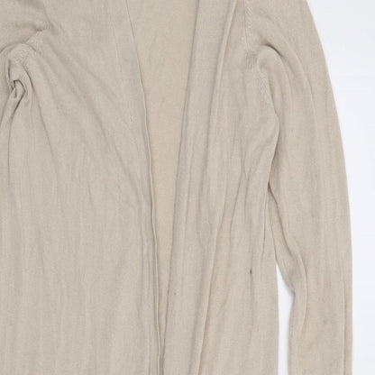 Close-up detail of Tu women’s beige cardigan jumper, size M