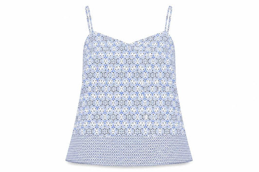 New Look Womens Blue Paisley  Basic Blouse Size 8