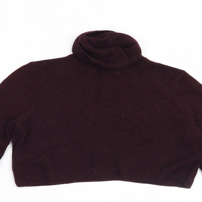 Close-up detail of Topshop women’s purple jumper, size UK 10