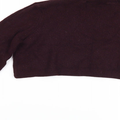 Brand and care label for Topshop women’s purple jumper, size UK 10