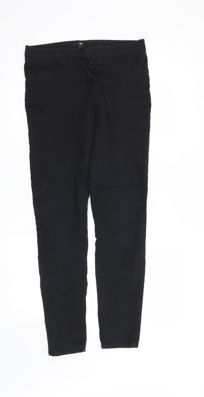 Additional front view of H&M women’s black jegging jeans, size UK 10, 30-inch leg
