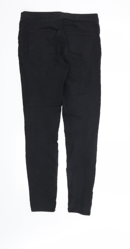 Back view of H&M women’s black jegging jeans, size UK 10, 30-inch leg