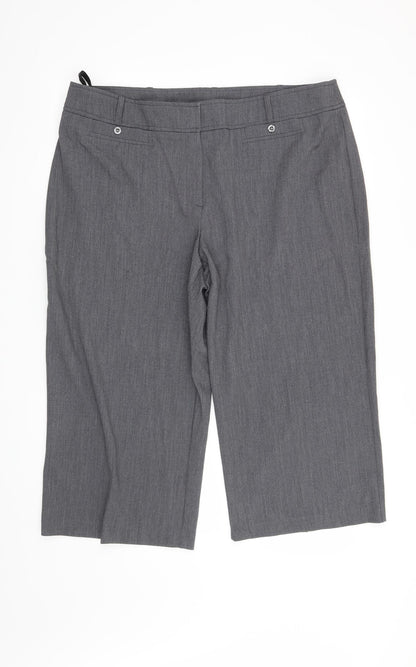 Additional front view of BHS women’s grey trousers, size UK 18, 21-inch leg