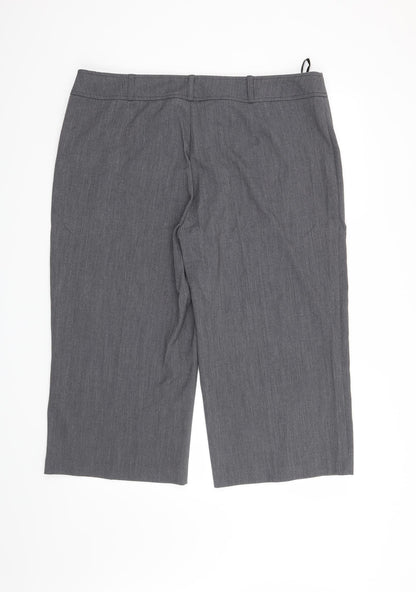 Back view of BHS women’s grey trousers, size UK 18, 21-inch leg