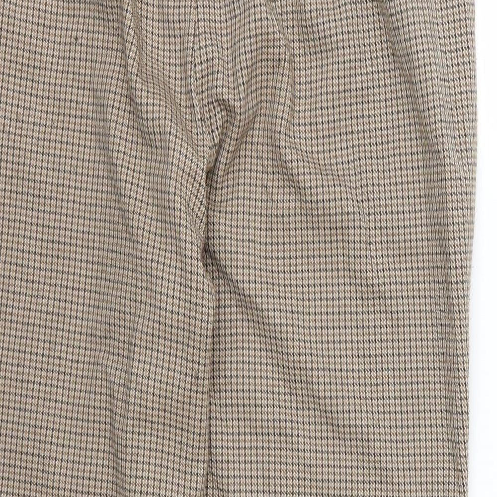 Stradivarius Womens Brown Houndstooth  Trousers  Size M L24 in