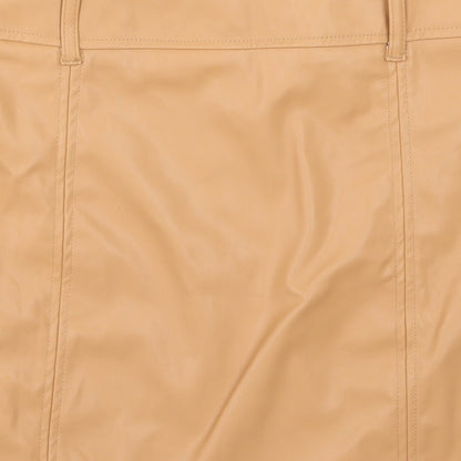 Brand and care label for Threadbare women’s brown a-line skirt, size UK 10