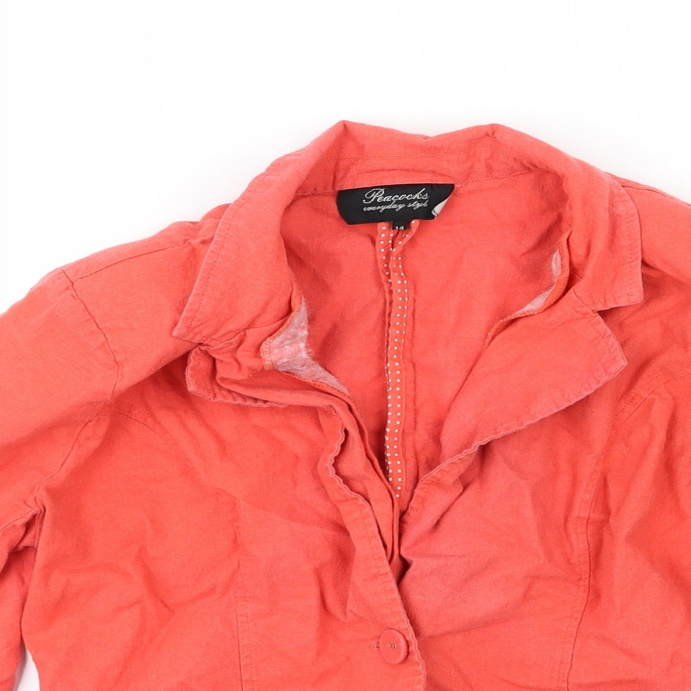 Peacocks Womens Red   Jacket  Size 14