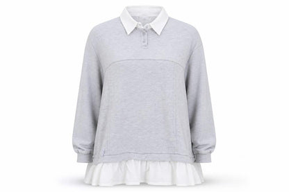 Front view of Cameo Rose women’s grey jumper, size L