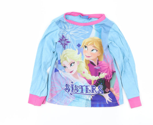 Disney Girls Blue   Basic T-Shirt Size 3-4 Years