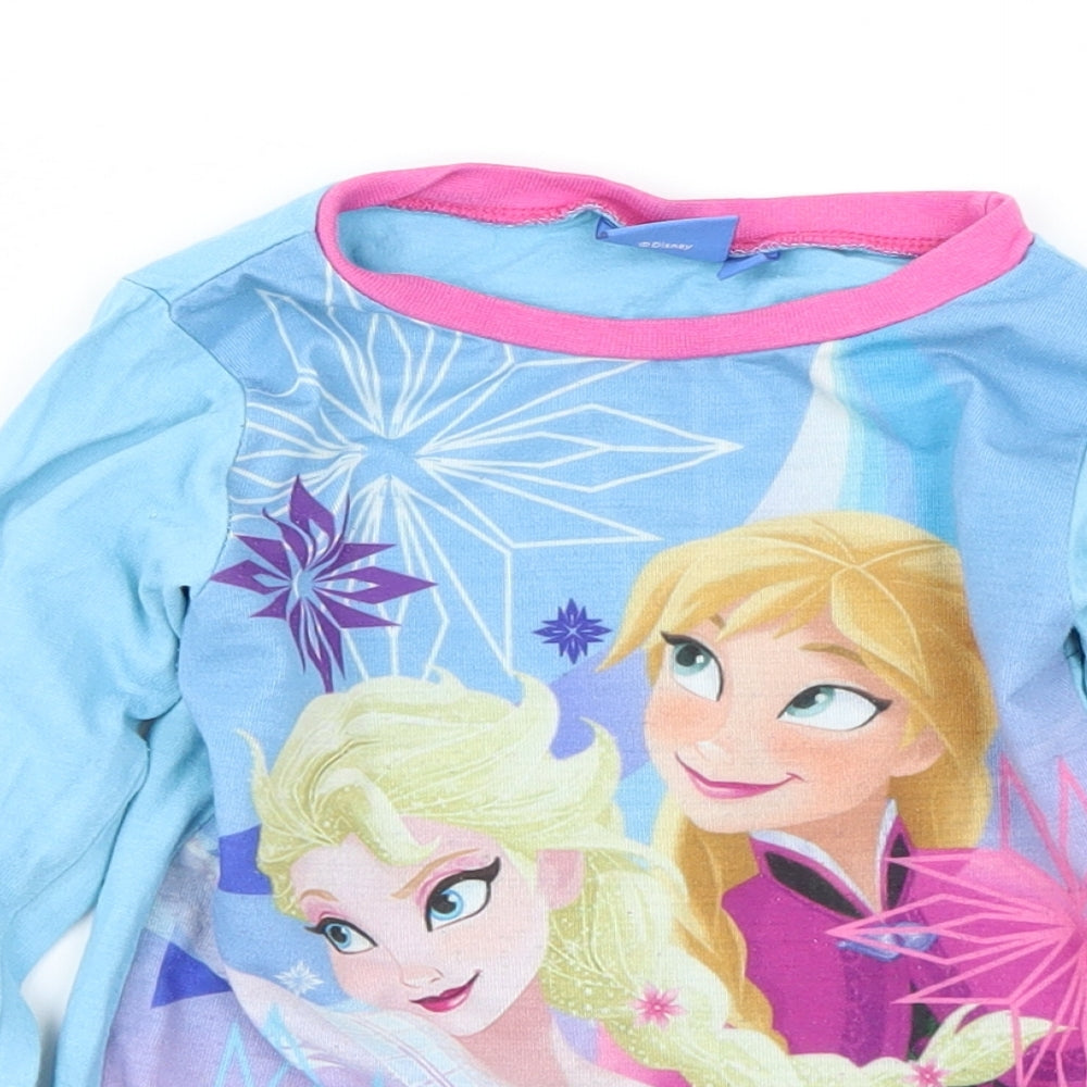 Disney Girls Blue   Basic T-Shirt Size 3-4 Years