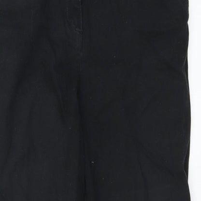 Close-up detail of Wallis women’s black trousers, size UK 14, 22-inch leg