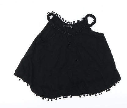 Additional front view of Atmosphere women’s black basic t-shirt, size UK 12